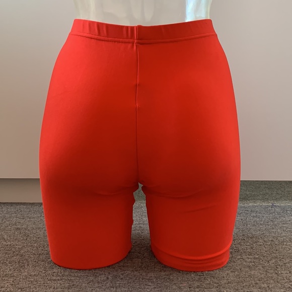 Varsity Hi-Waist Shimmer Spandex Bike Shorts Riot Red S NWOT - Picture 3 of 8
